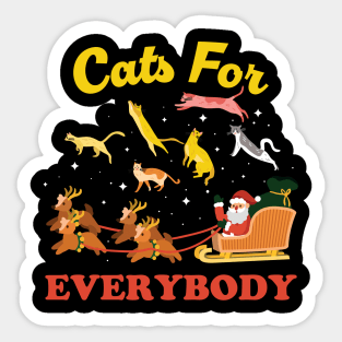 Cats For Everybody - meowy christmas vintage Sticker